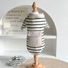 Autumn/Winter Pet Striped Bottom Shirt Cute Hat Set Teddy Cat Hoodie Dog Clothes for Small Dogs Puppy Clothes