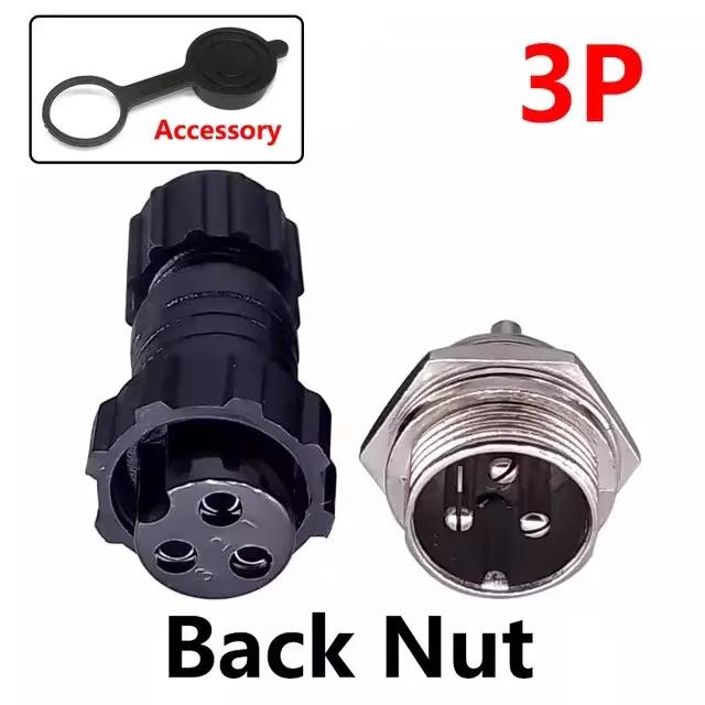 5/20Sets GX16 Aviation Connector M16 Waterproof Back Nut Docking Male&Female Plug And Socket 2/3/4pin 5pin 6pin 7pin 8pin 9pin