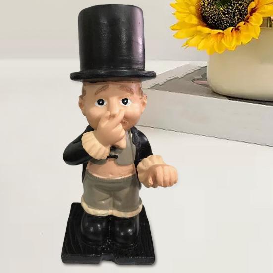 Gentleman Shape Tissue Rack Decorative Functional Toilet Paper Stand Storage Display Sculpture Resin Garden Ornament