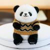 Sweater Wear Panda Plush Toy Cartoon Stuffed Animal Keychain Bag Decoration