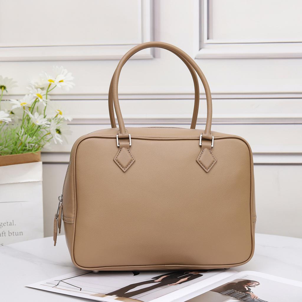 Cross-border leather feather bag high-end portable bowling bag 2025 new leather shoulder messenger women's bag