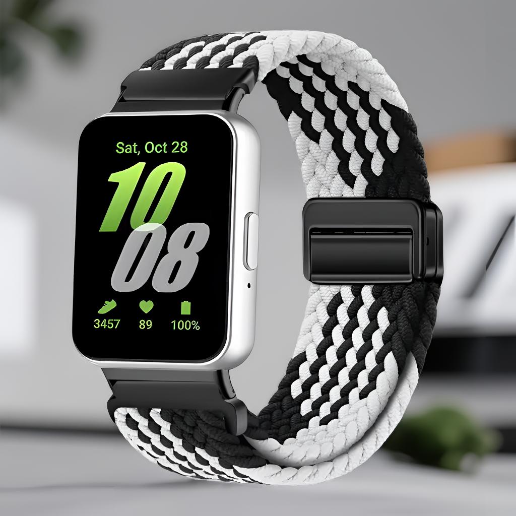 Für Samsung Galaxy Fit 3 Verstellbares Mode Magnetisches Sport Geflochtenes Ersatz-Uhrenarmband Smart Zubehör