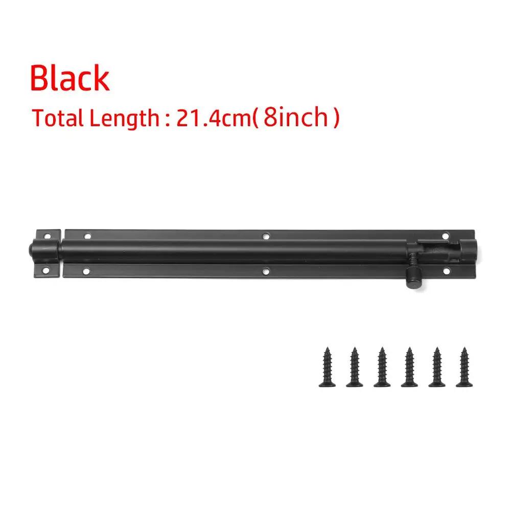 

2-8 Heavy Duty Large Garden Gate Shed Sliding Door Lock Buckle Tower Bolt Latch Catch Home Hardware Black Silver Color 2inch чорний