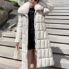Detachable sleeves Plus Size L-7XL Fashion Woman Winter Coats With Belt Big Faux Fur Collar Long Parkas Hooded Loose Thick Female Jackets