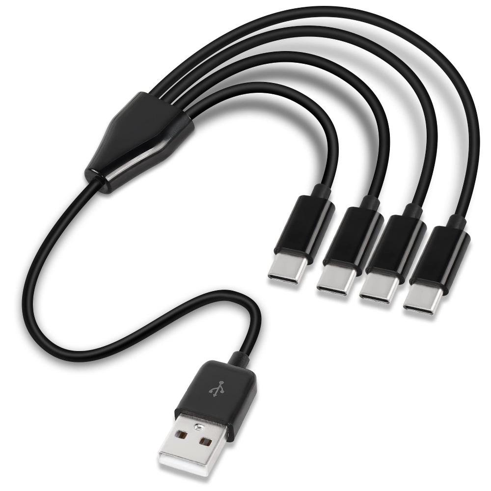 Multiple USB Data Cable 5V 4 Port USB C PD Splitter Cable for Samsung/Xiaomi/Android