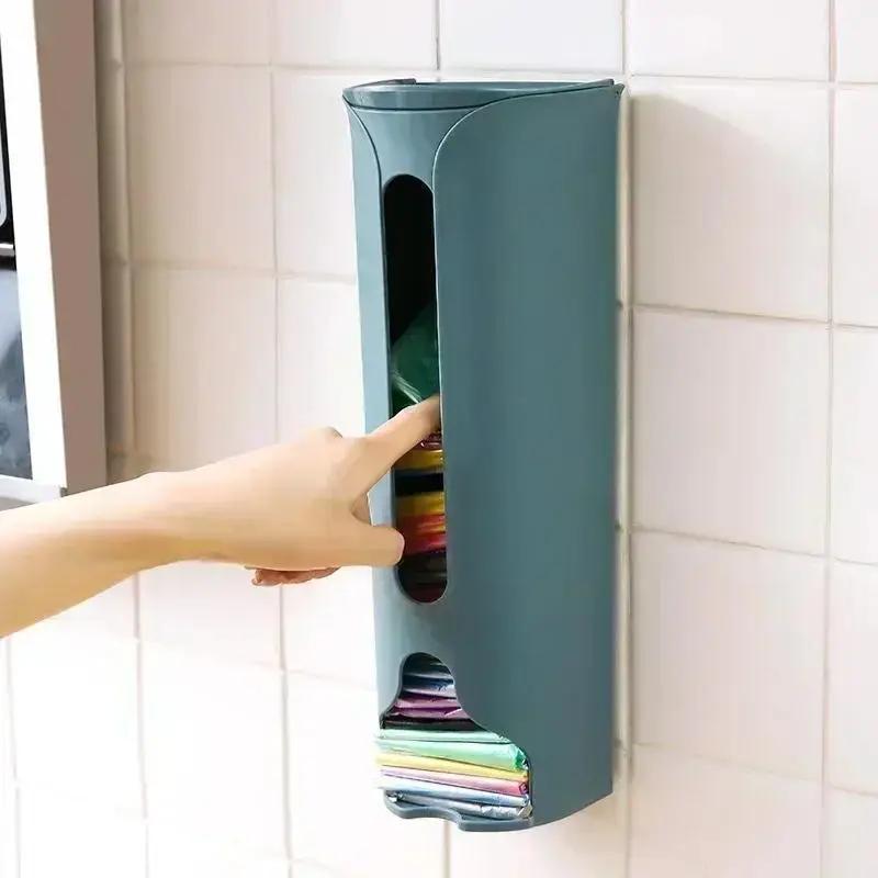 Convenience Household Kitchen Garbage Bag Storage Box Pull-out Plastic Collector Wall Mounted Underwear Socks Organizer Boxes