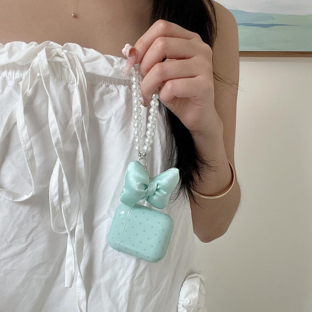 Mint Green Polka Dot Chain Suitable for AirPods1 Earphone Case Apple Airpodspro1 Protective Case 1/1st Generation Female