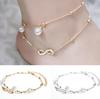 Eight Double Pearl Anklets Female Handmade Beaded Double-stranded Anklets