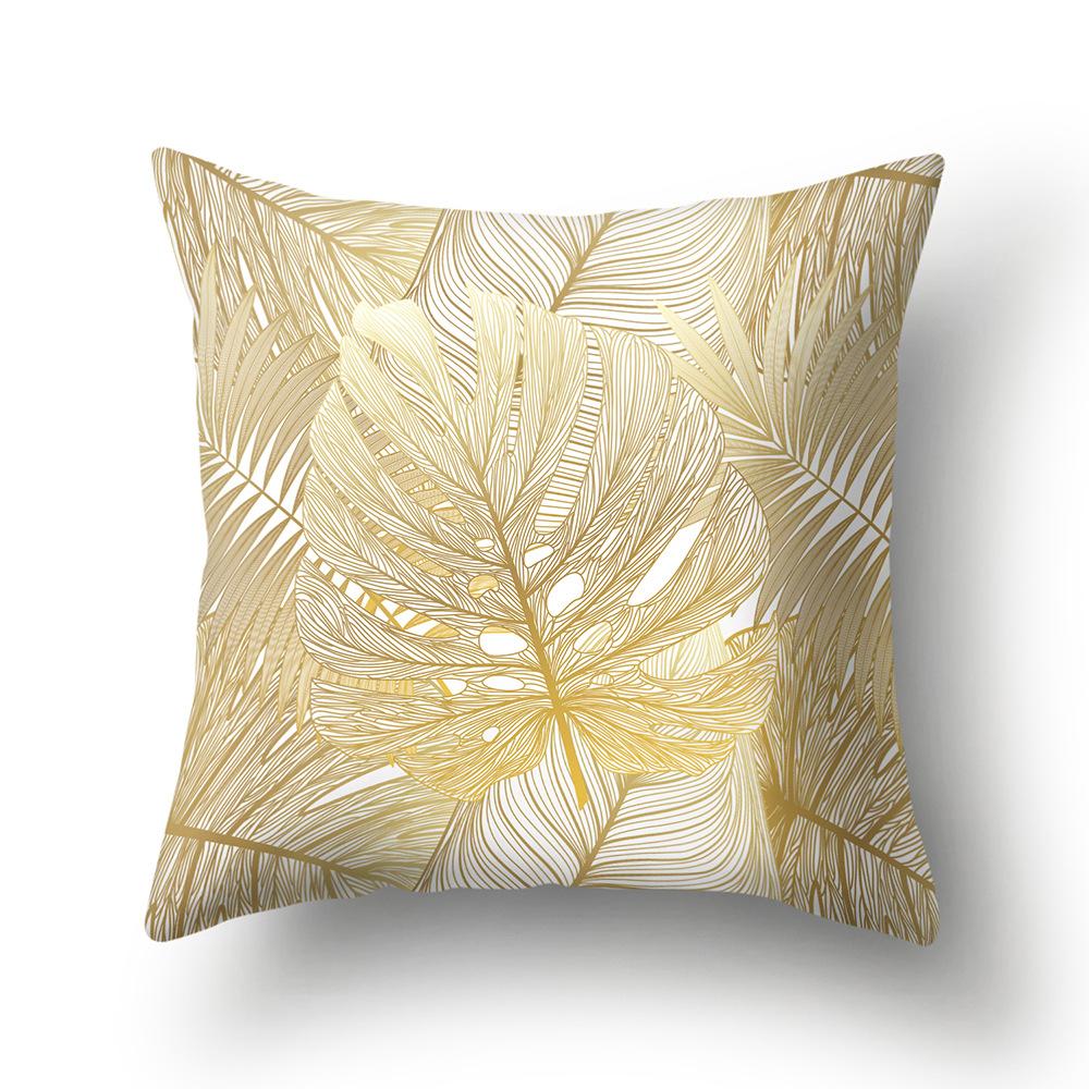 Golden Geometric Puzzle Array Pillow Car Pillow Long Pillow Cushion