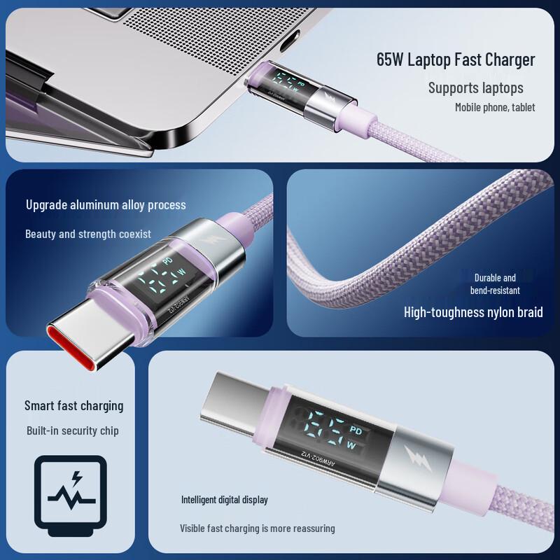 Beimo Smart Digital Display Braided Fast Charging Cable