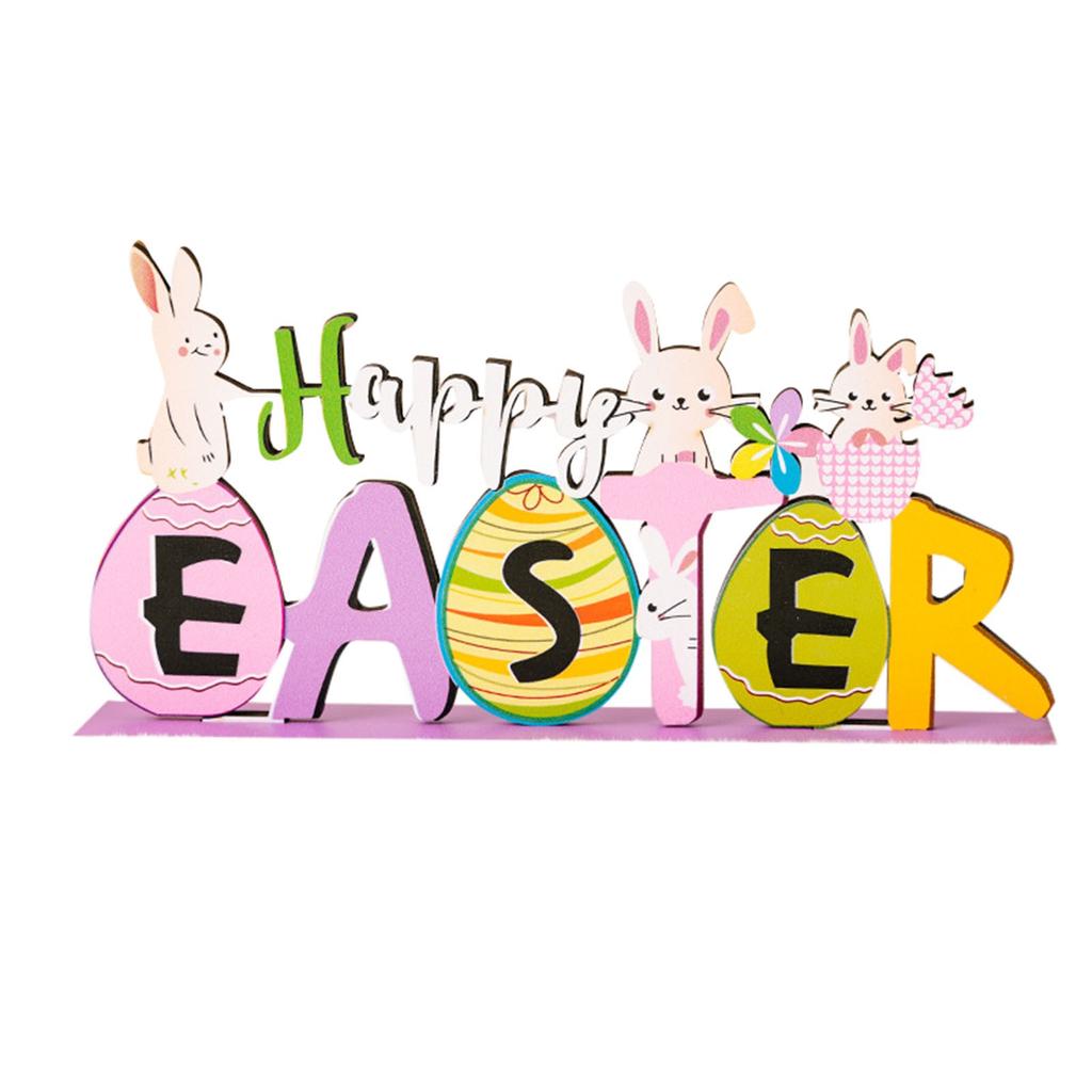 Easter Decorations Easter Bunny Ornament Easter Purple Wooden Alphabet Ornament