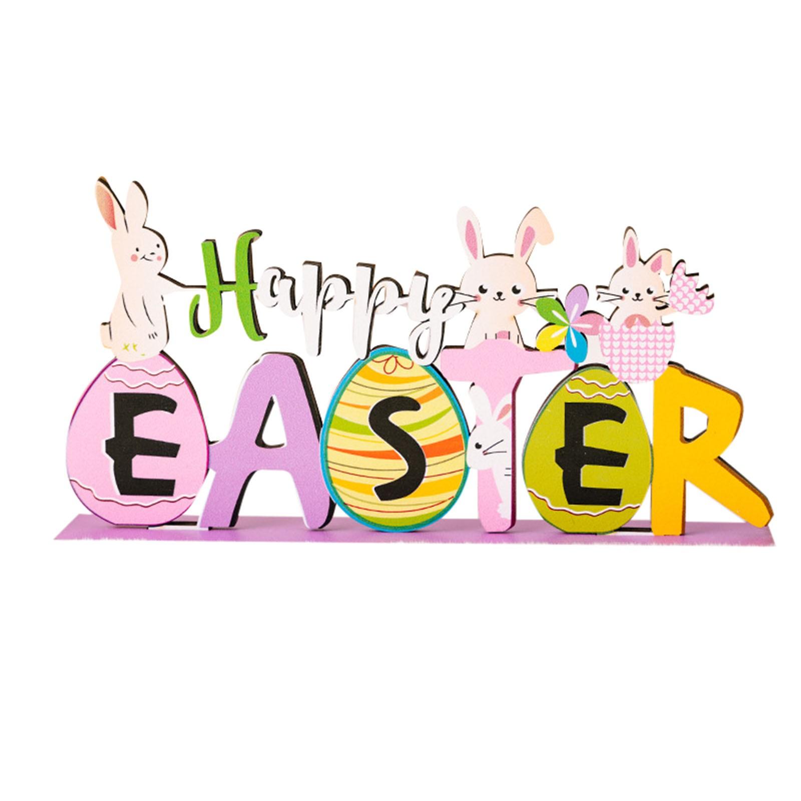 

Пасхальные Украшения Пасхальный Кролик Орнамент Пасхальный Фиолетовый Деревянный Алфавит Орнамент One Size