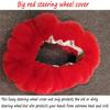 Fluffy Steering Wheel Cover For Women Fuzzy Steering Wheel Cover Winter Warm Faux Wool Plush Car Wheel Cover Furry Steering Wheel Protector Universal