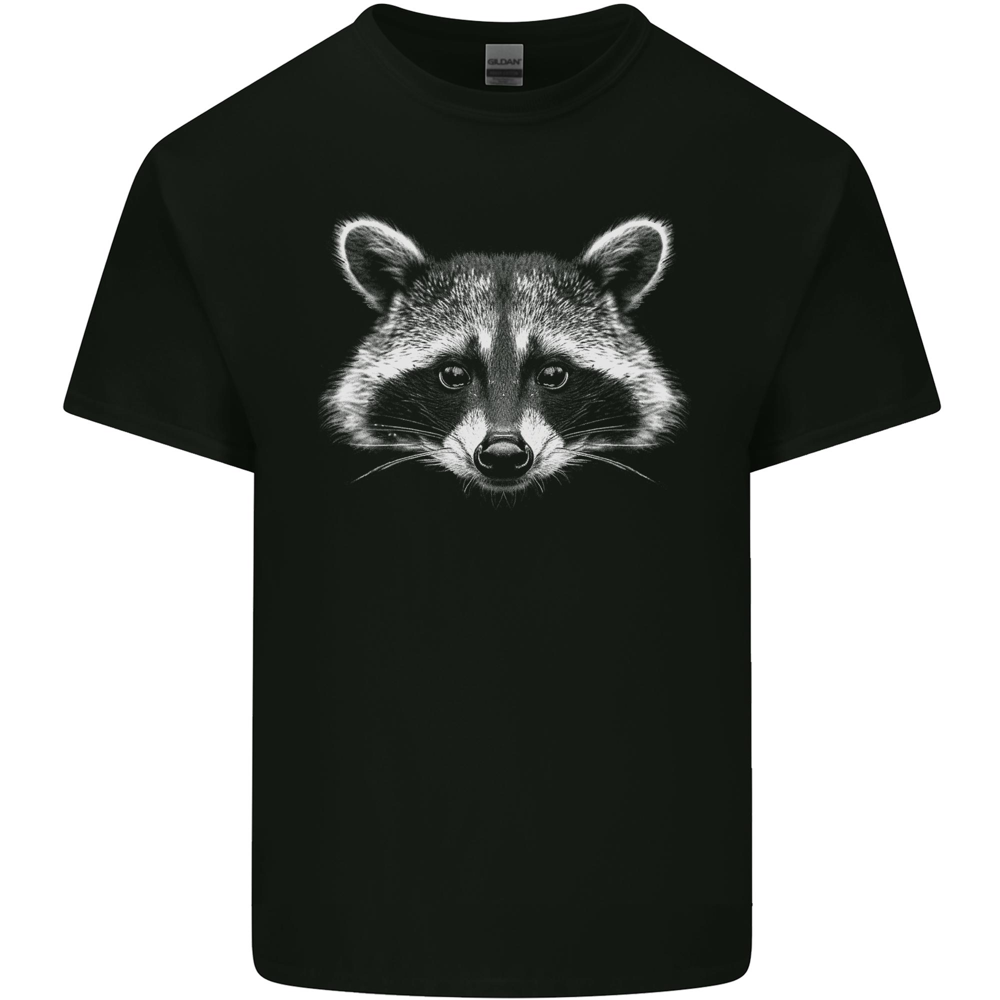 Raccoon Face Unisexs Light Cotton TShirt S