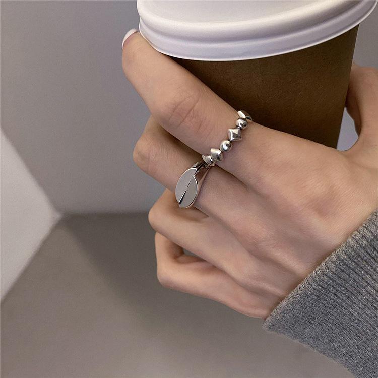 2021 Retro Thai Silver S925 Rhombus Women's Open Ring - Trendy Hong Kong Style