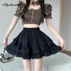 Japanese Lolita Style Summer Women White Black Lace Shorts High Waist Ruffles Cute Kawaii Tiered Shorts Skirts