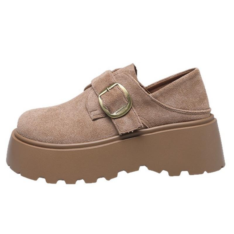 Neue modische, vielseitige Damen-Einzelschuhe mit geringer Absatzhöhe, weicher Sohle, dicker Sohle und flachem Boden