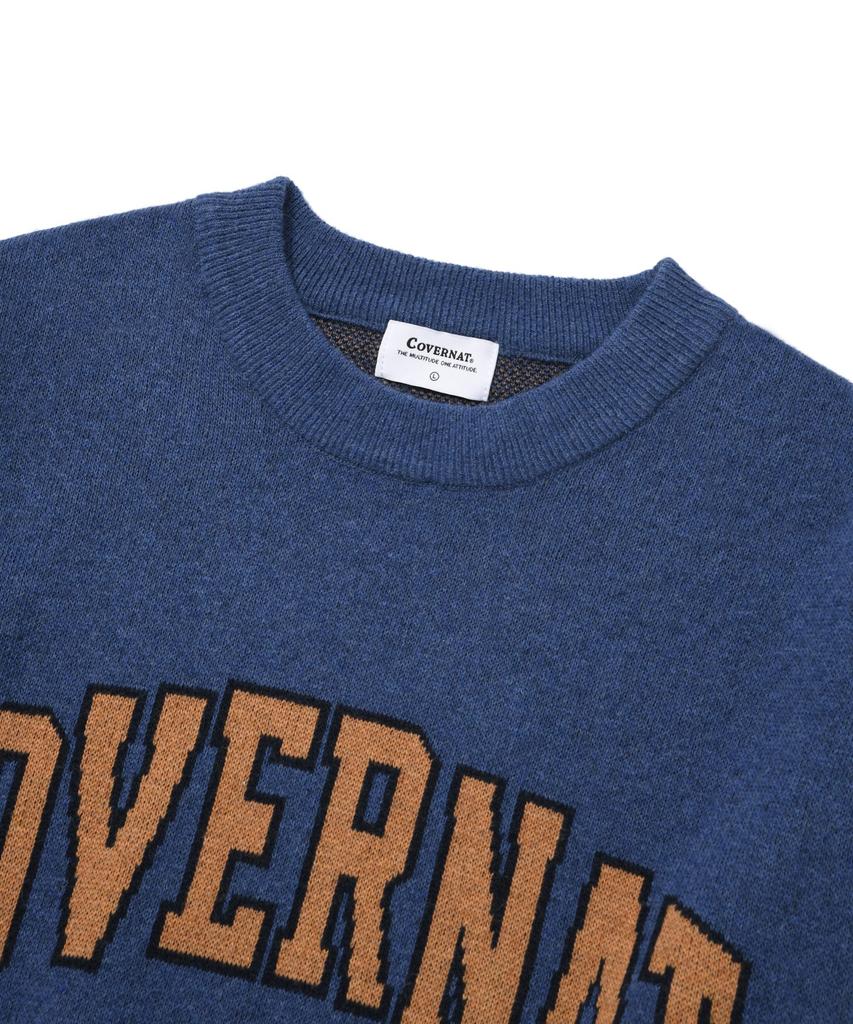 COVERNAT Arch Logo 08 Crew Neck Knit Royal Blue