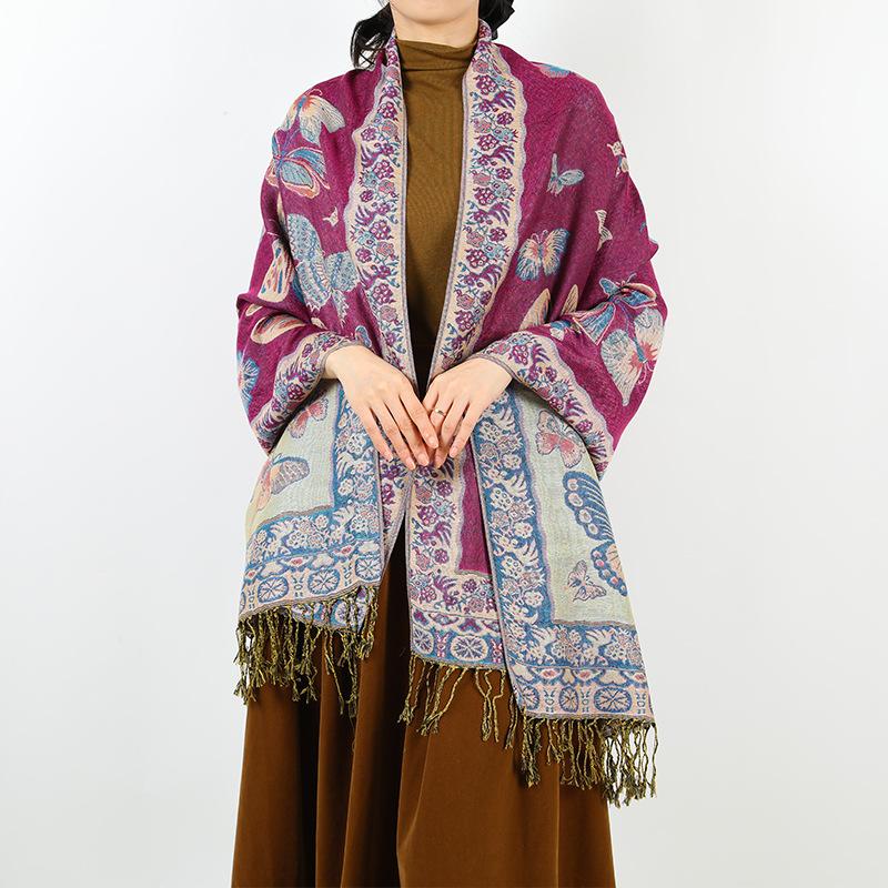 New retro tassel long shawl travel out long scarf scarf women's autumn and winter fashion scarf