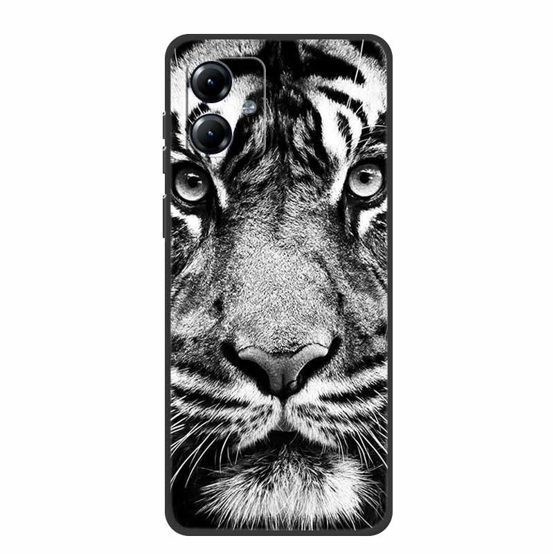For Motorola Moto G84 5G Case Silicone Soft Wolf Lions Cat Black Bumper Funda Coque for Motorola Moto G54 5G TPU Protective Bag