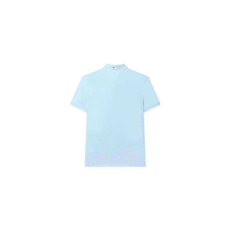 FILA Solid Color Breathable Casual Knitted Polo Shirt Men tops Forget-Me-Not-Blue F51M421102F-LB