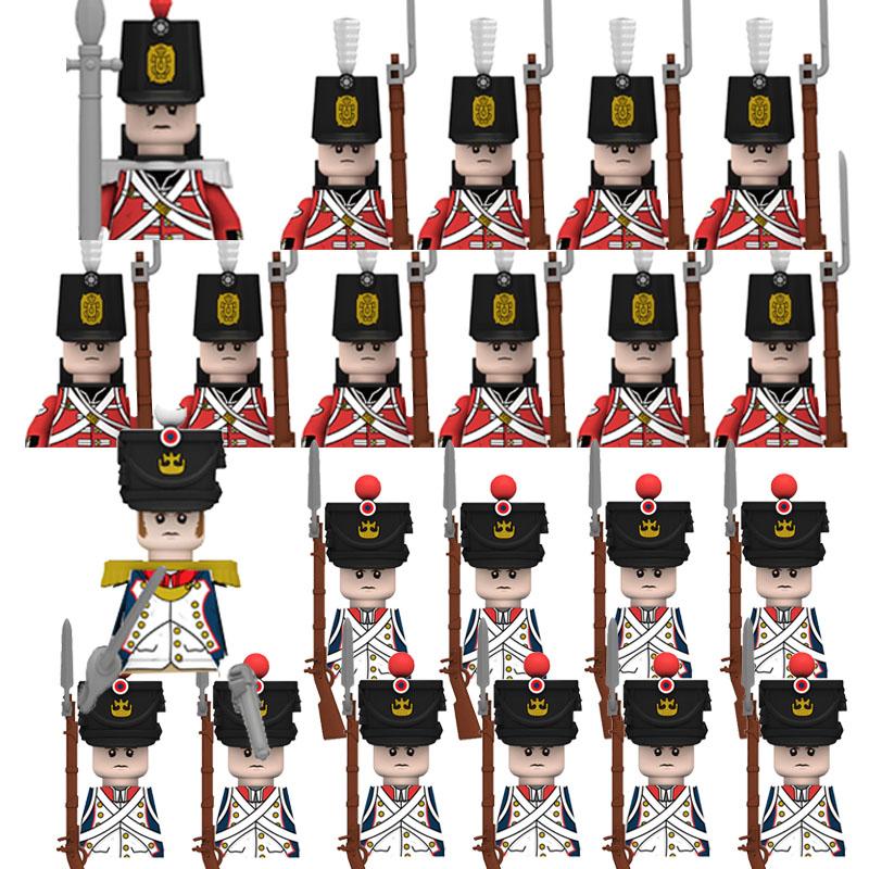 Medieval Castle Knight Soldier Building Blocks Napoleon Figures British French Infantry Cavalry General DIY Toy Gift S001