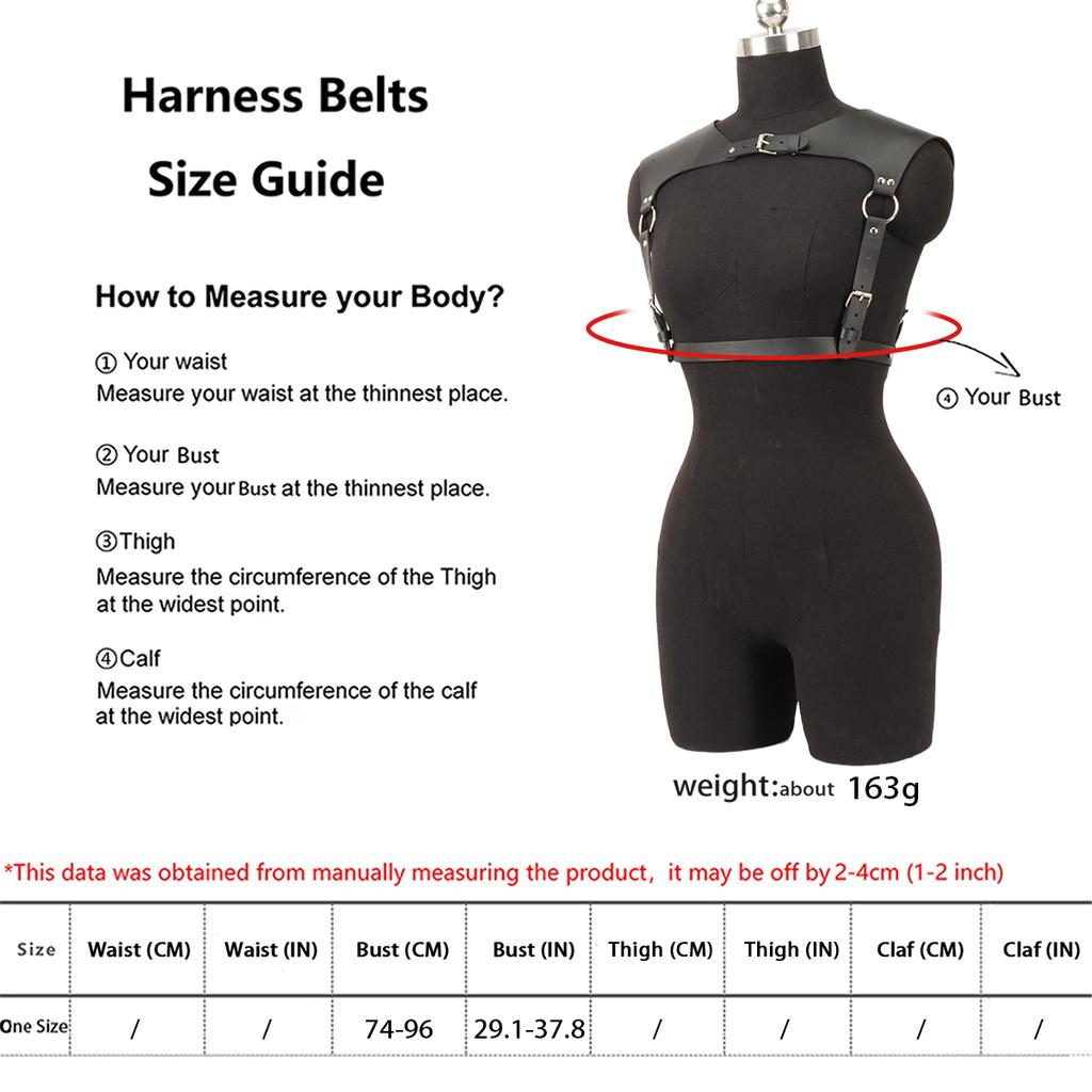 Women Fashion Belt Pu Leather Body Shoulder Armor Chest Harnesssword Belt Shoulder Strap Harness Women Clothing Open Cage Bra