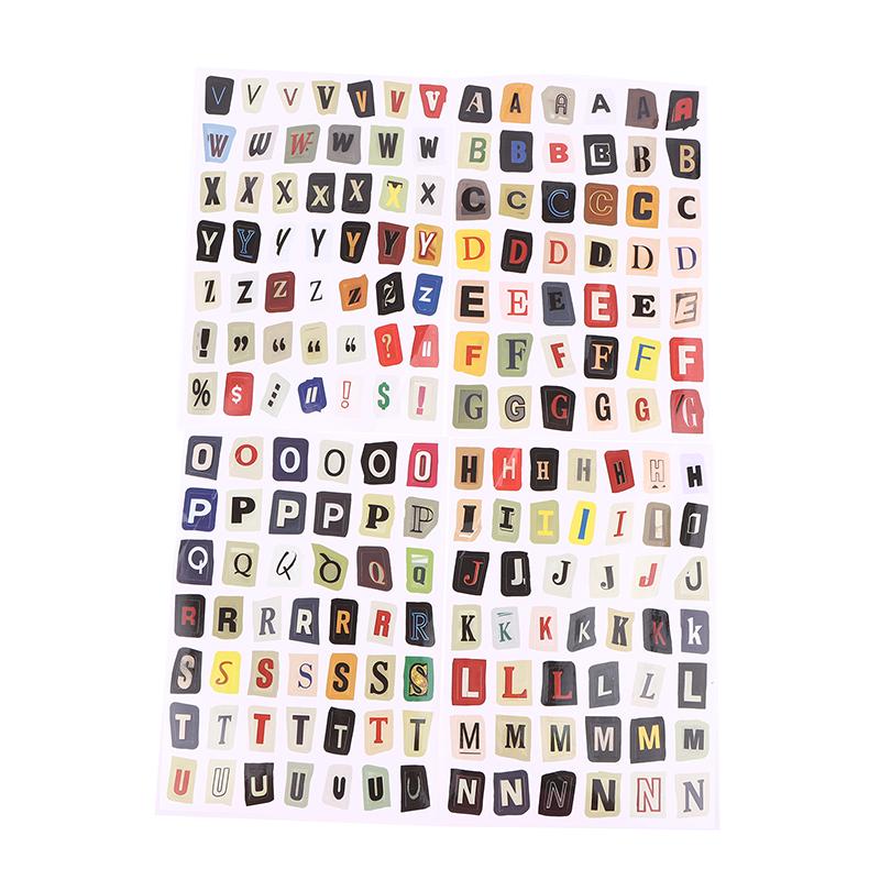 Alphabet, Number & Symbol Label Stickers Diy Scrapbooking Journal Supplies For Students (Decorative Collage Base)