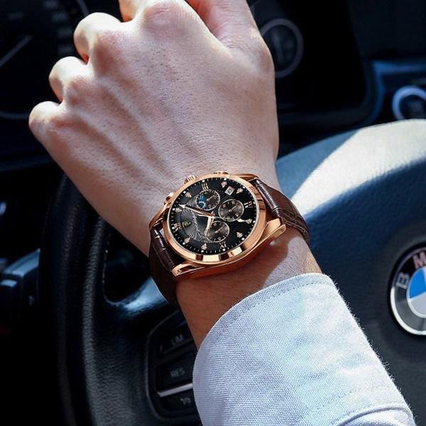 ELSECHO Ceas pentru bărbați Calendar Ceas rezistent la apă Luminos, Ceasuri populare coreene