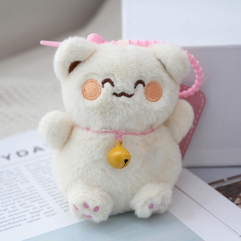 Adorable Cartoon Lucky Cat Plush Toy Pin Soft Stuffed Diy Decoration Accessory