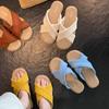 Soft Leather Version~ Holiday Style Cross-woven Open-toe Outer Wear 2025 Summer New Versatile Casual Cool Slippers Women