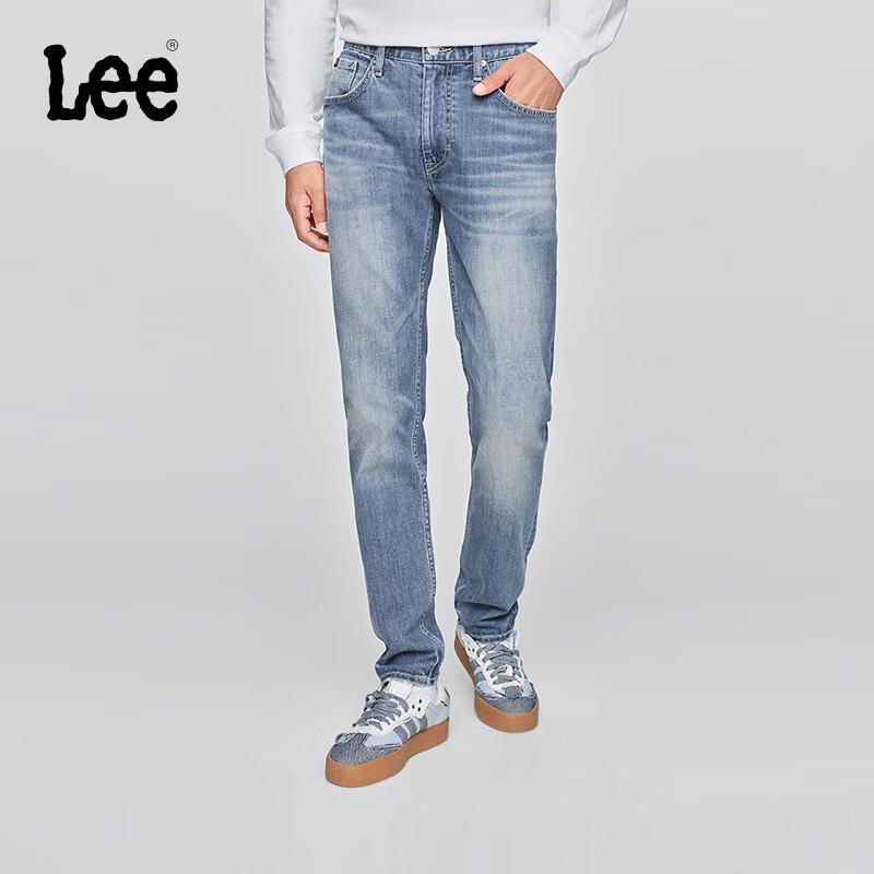 Lee Men s Fall 2025 Mid-Rise Tapered 5-Pocket Jeans, Mid Blue 36