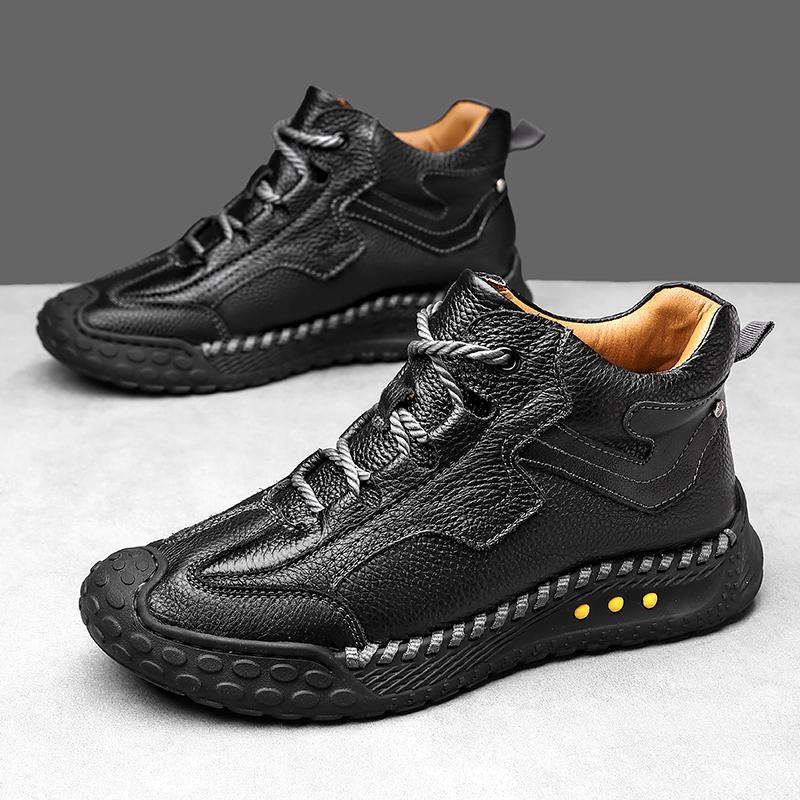 

Модные мужские повседневные ботинки с высоким верхом, модные мужские уличные ботильоны, обувь класса люкс для хайкинга с низким верхом, нескользящие мужские зимние ботинки для ходьбы 46 чёрный