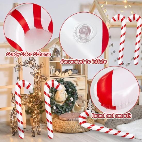 Candy Canes Balloons for Christmas Decorations Large Candy Sticks