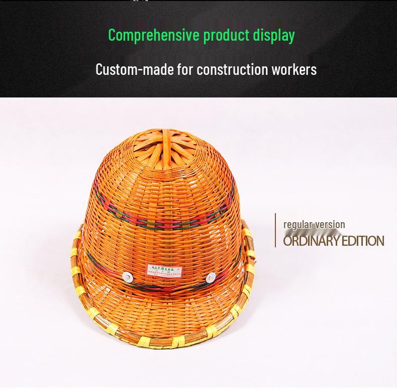 Wanmulin Summer Breathable Bamboo Safety Helmet for Construction and Labor Protection