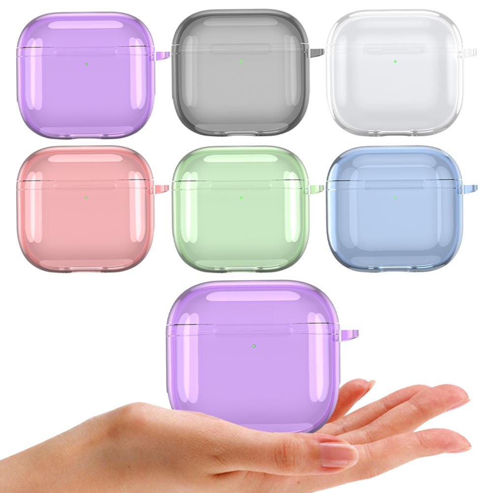 Transparent Protective Case Cover TPU with Carabiner Wireless Earphone Cover Anti-fall Clear Cover Case for Apple Airpods 4 2025