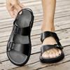 Fashion 2025 Men's Leather Casual Shoes Thick Soles Wear-resistant Soles Summer Sandals High-quality New Outdoor Men's Beach Shoes