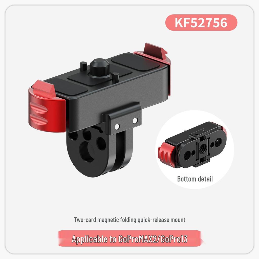Supporto magnetico a sgancio rapido per fotocamera GoPro Max2/13 con doppio adattatore da 1/4"