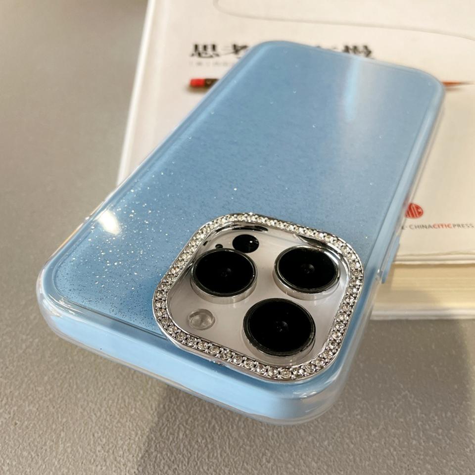 Transparent Silicone Phone Case For iPhone 16 15 14 13 12 11 Pro Max Plus Clear  Bling Glitter Protector Shockproof Cover