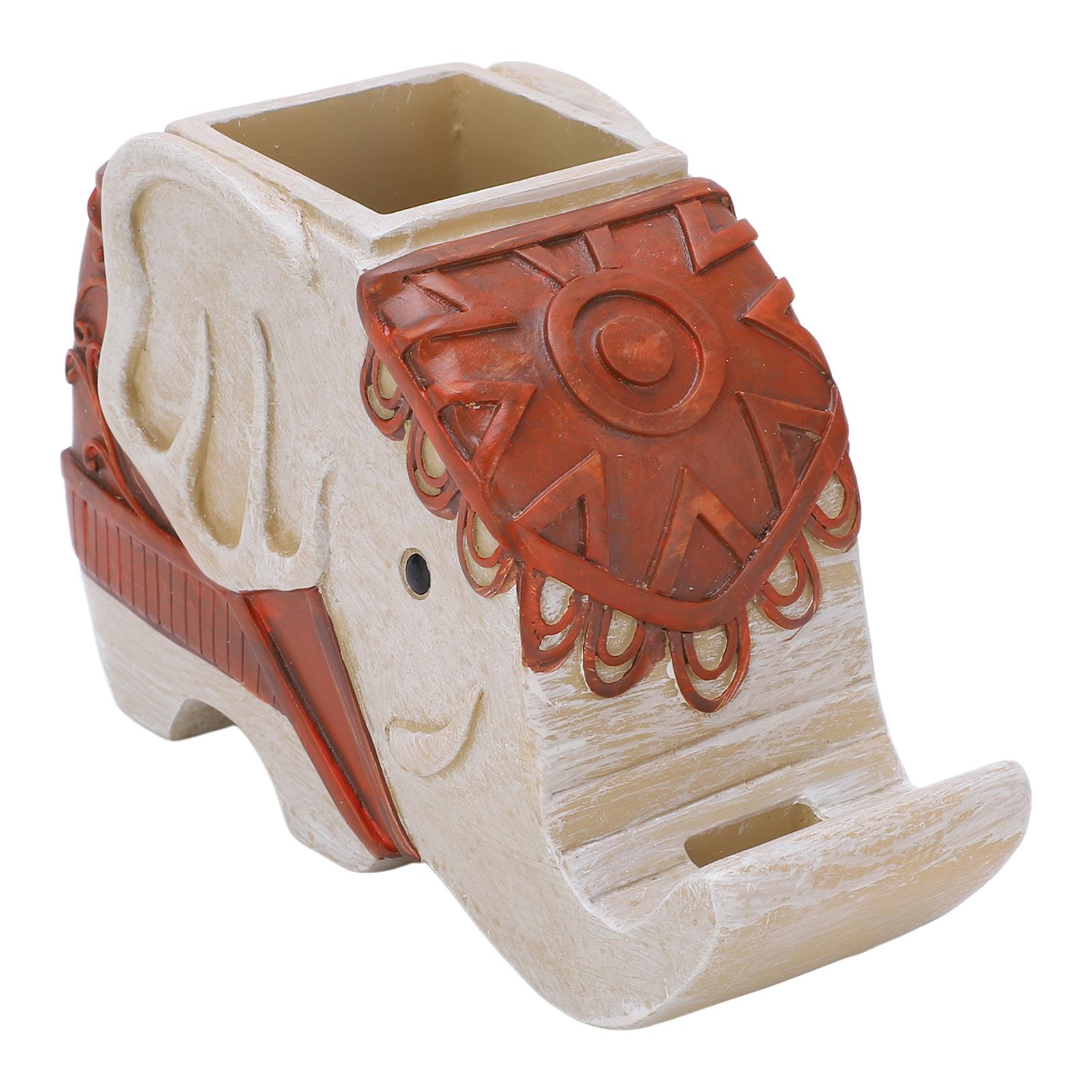 

Контейнер для ручек в виде слона Синтетическая смола Многоцелевое хранение Яркое милое моделирование Прочный долговечный