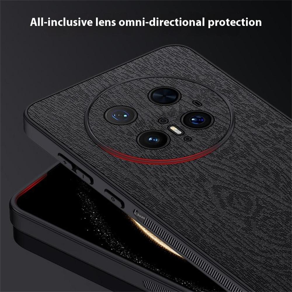 For Huawei Mate 70 Pro+/Mate 70 Pro Case Wood Texture PU Leather Coated PC TPU Phone Cover