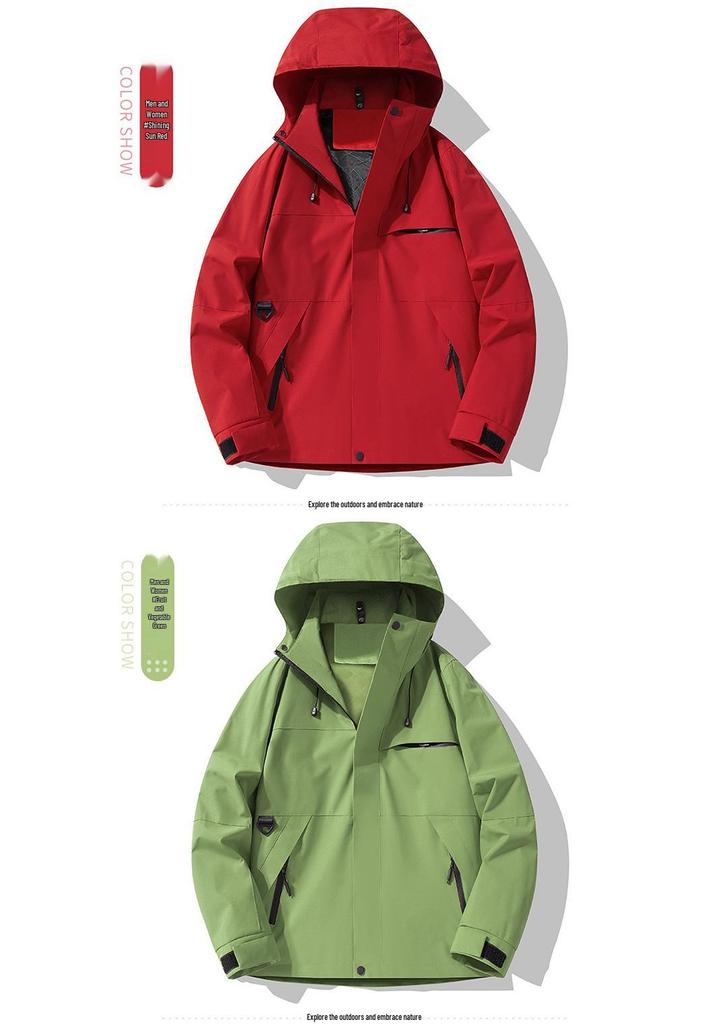 Spring & Autumn Waterproof Hooded Windbreaker for Men and Women - Casual Outdoor Workwear & Mountaineering Jacket