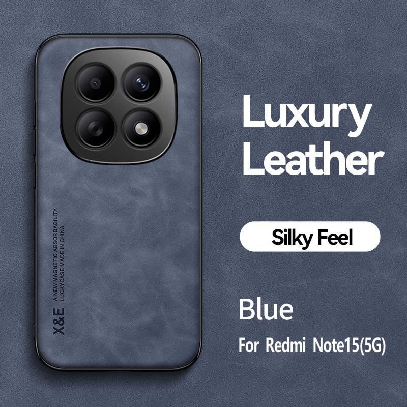 For Redmi Note 15 14 13 12 Pro Plus Light Luxury Sheepskin Magnetic Phone Case