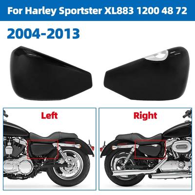 1 Set Motorrad Zubehör Links Rechts Schutz Seite Batterie Verkleidung Abdeckung Schwarz Für Harley Sportster XL1200 XL883 XL50 2004-2013