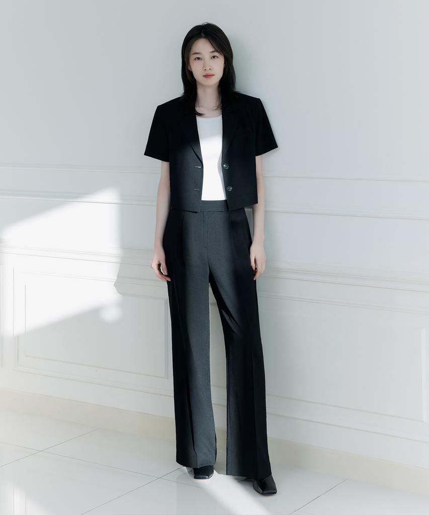 Mind Bridge Women [W] Cropped Short Sleeve Jacket - 2 Colors Myjk3203