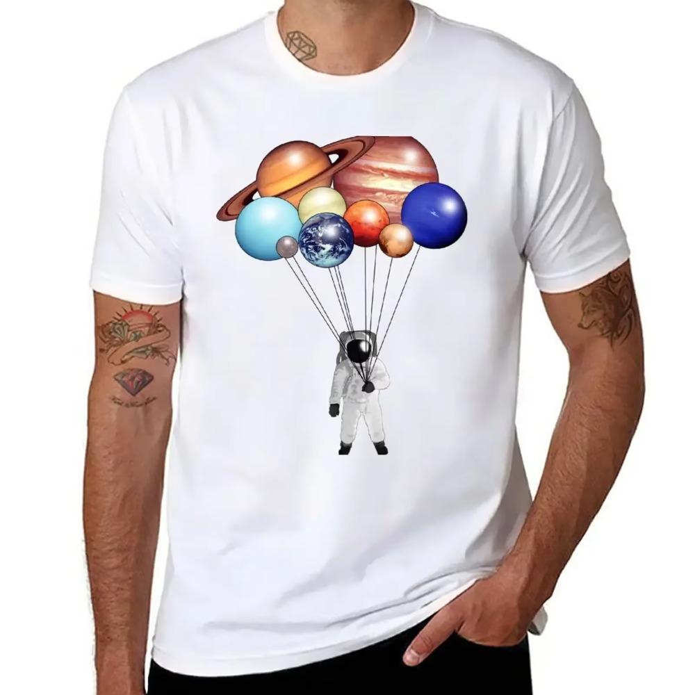 Astronaut Balloons T-Shirt summer top blacks new edition men clothing