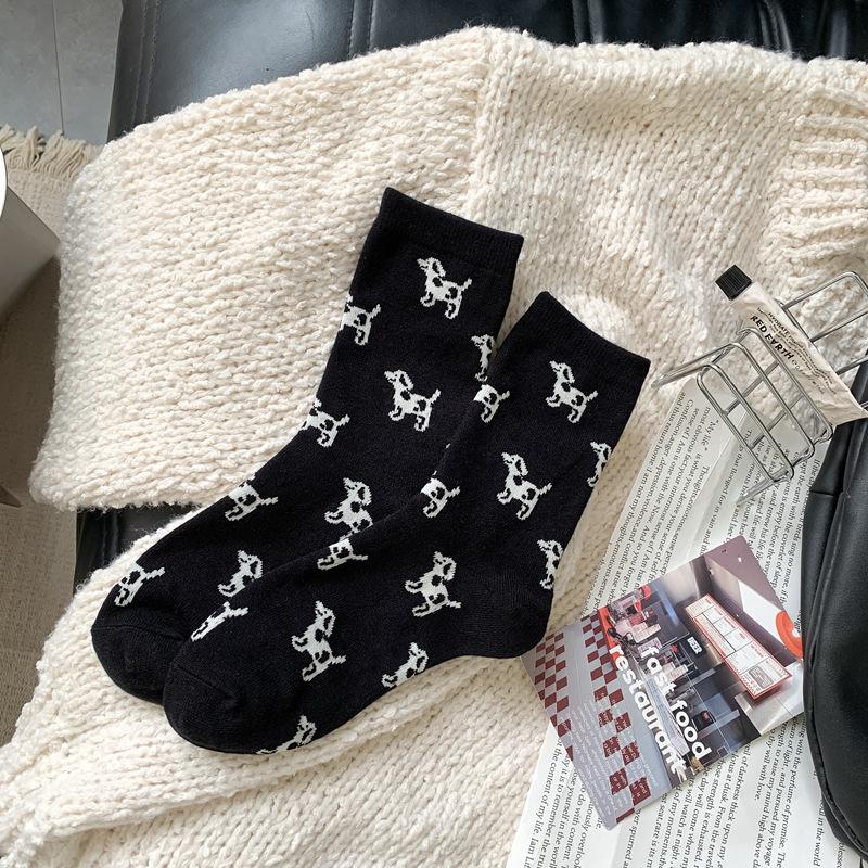 

Original Cartoon Cute Puppy Socks Women S Autumn And Winter Thickened Rabbit Down Medium Tube Socks Women S Tide Stacking Socks One size fits all