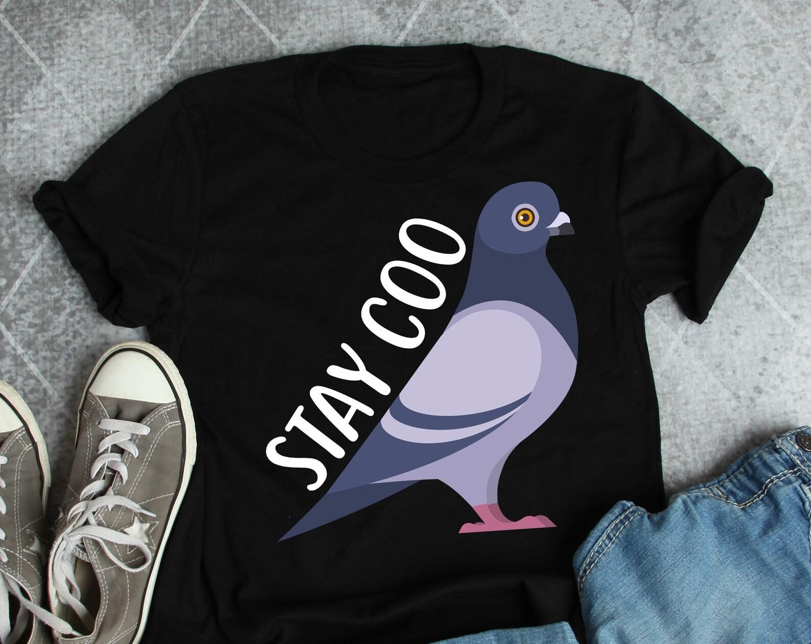 Pigeon Shirt, , , Funny Bird Lover Gift, Cute Wild Feral Pigeon T-shirt, Dove Tshirt, Pet Tee, Tops, Clothing, Stay Coo, Animal Pun 150