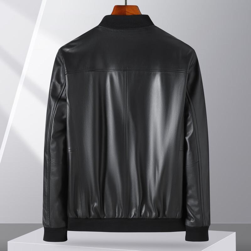 Men's Premium Sheepskin Leather Baseball Collar Jacket