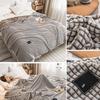 Solid Color Nap Blanket Skin-friendly Cover Blanket Household Plaid Coral Fleece Blanket  Bedroom